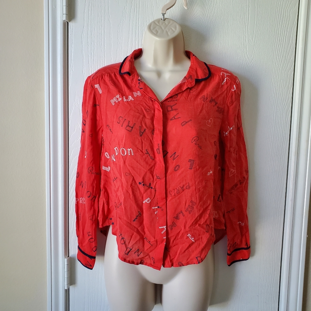 Anthropologie Maeve Art House Button Down